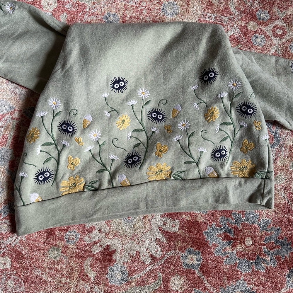 Embroidered Totoro Sweatshirt - Picture 3 of 5